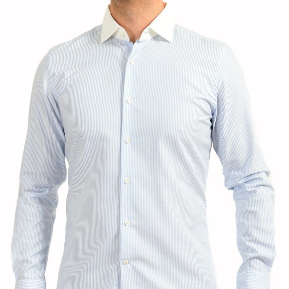 Glanshirt A Slowear Brand Multi-Color Striped Long Sleeve Shirt US 15.75 IT 40